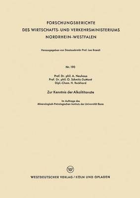 Zur Kenntnis Der Alkalititanate By Alfred Neuhaus 9783663040422