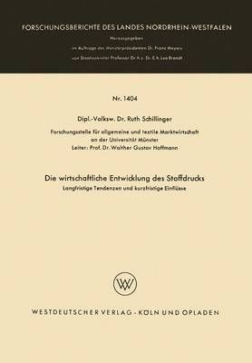 Die Wirtschaftliche Entwicklung Des Stoffdrucks By Ruth Schillinger