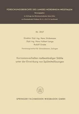 Korrosionsverhalten Rostbeständiger Stähle Unter Der Einwirkung Von Spülmittellösungen