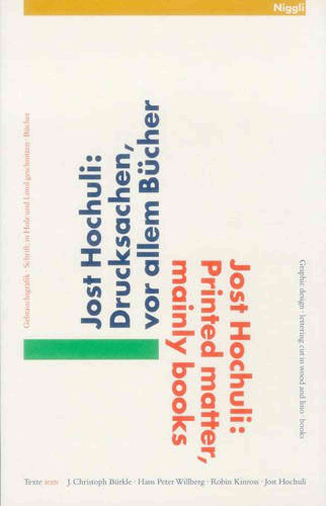 Printed matter, mainly books By Jost Hochuli 9783721203998 (Hardback)