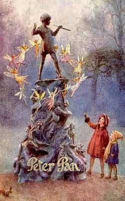Peter Pan Statue (Notizbuch):Notizbuch, Notebook, Vintage, Old Fashion, Klassiker, Edel, Design, Einschreibbuch, Tagebuch, Diary, Notes, ...