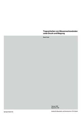 Tragverhalten Von Mauerwerkswänden Unter Druck Und Biegung