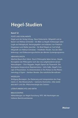 Hegel-Studien / Hegel-Studien Band 12 (1977) By Otto Poeggeler