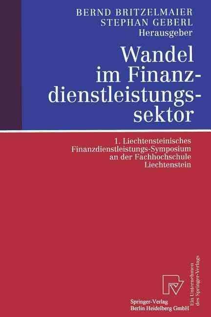 Wandel Im Finanzdienstleistungssektor 9783790813425 (Paperback)