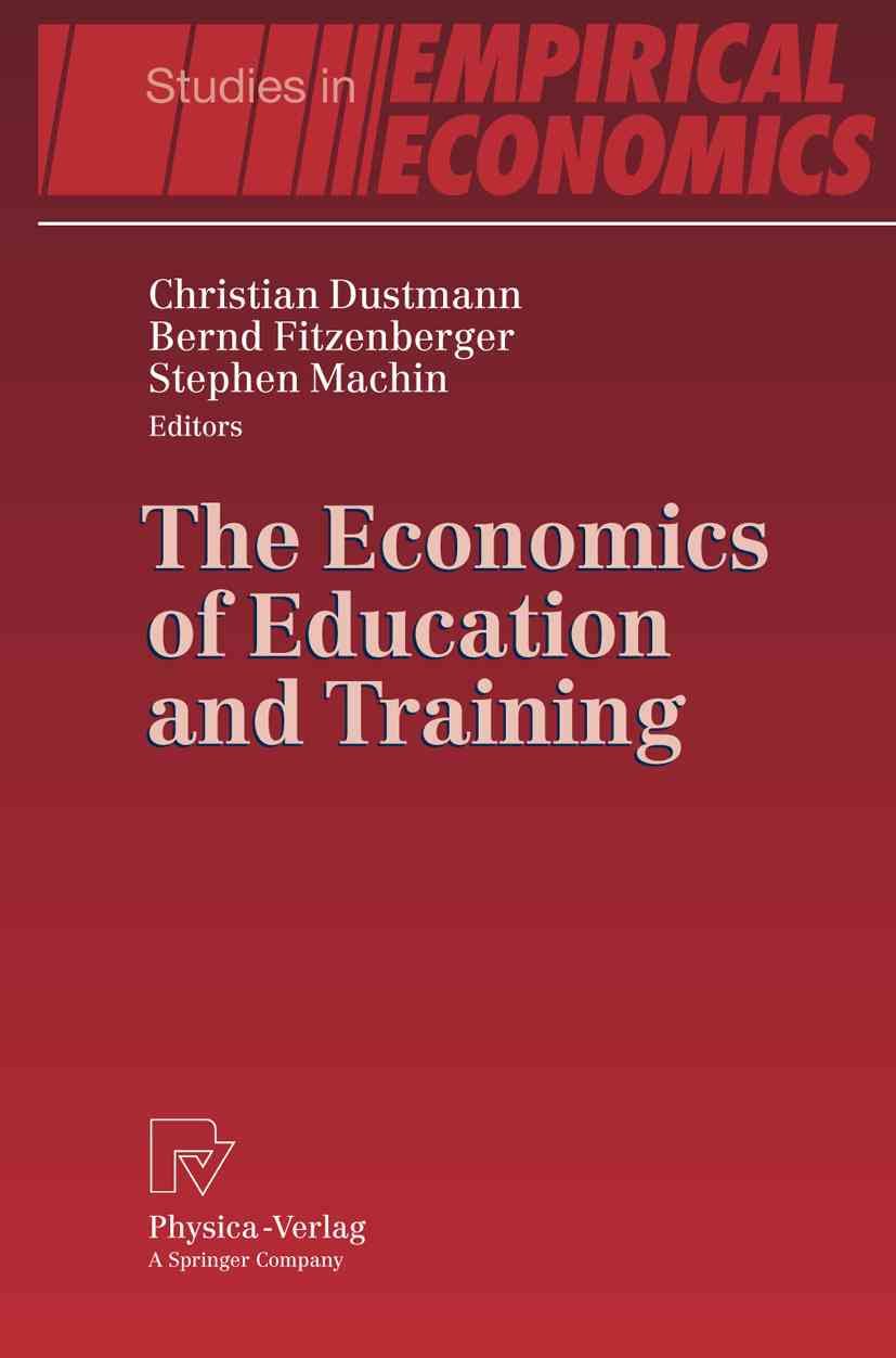 The Economics of Education and Training 9783790825473 (Paperback)