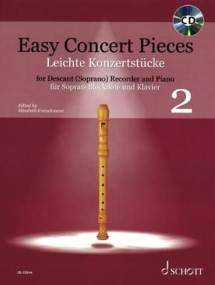 Easy Concert Pieces Book 2: 24 Pieces from 5 Centuries Descant Recorder and Piano Book/CD