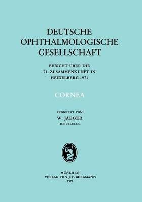 Cornea By W. Jaeger (editorial coordination) 9783807002866 (Paperback)