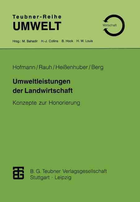 Umweltleistungen Der Landwirtschaft 9783815435236 (Paperback)