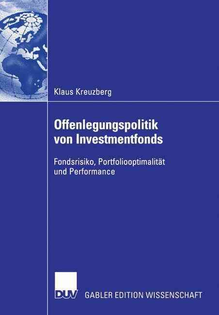 Offenlegungspolitik Von Investmentfonds 9783835003668 (Paperback)