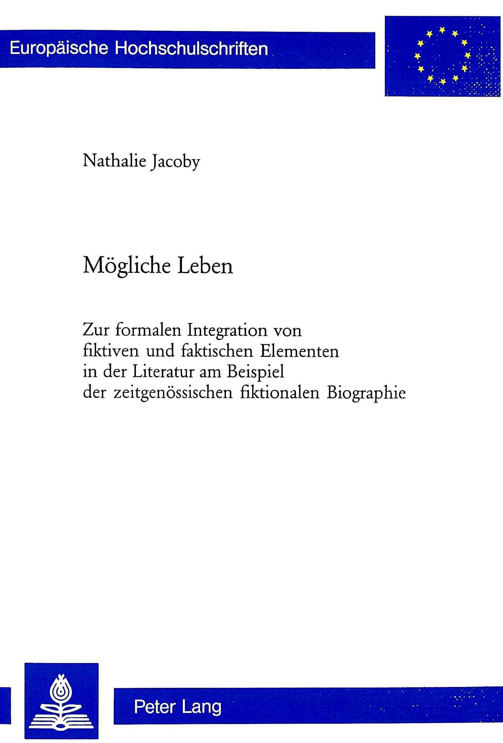 Mögliche Leben By Nathalie Jacoby 9783906770475 (Paperback)