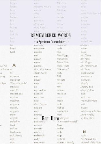 Roni Horn: Remembered Words By Roni Horn 9783958295643 (Hardback)