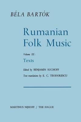 Rumanian Folk Music 9789401035071 (Paperback)