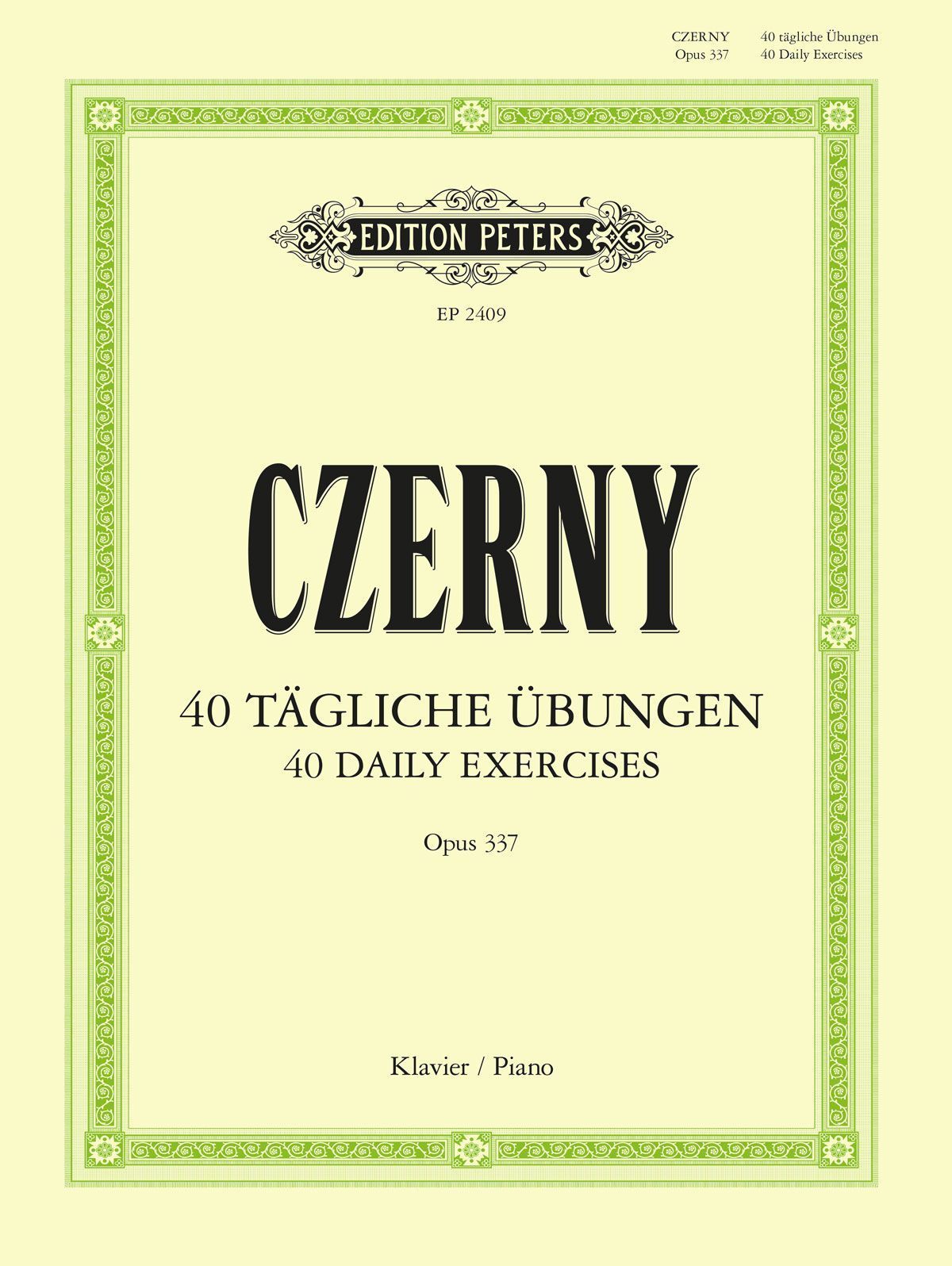 40 Daily Exercises Op.337 By Carl Czerny 9790014011123 (Sheet music)